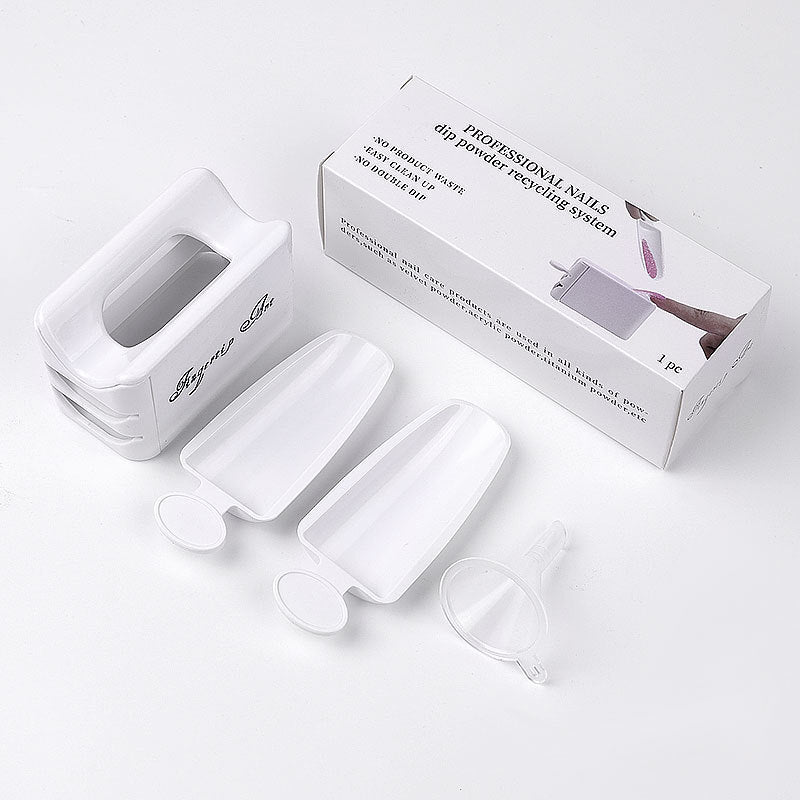 Fingertip Ant Nail Tools Double French Powder Cartridge Powder Recovery Storage Box