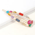 Water Drop Square Diamond Alloy Word Hairpin