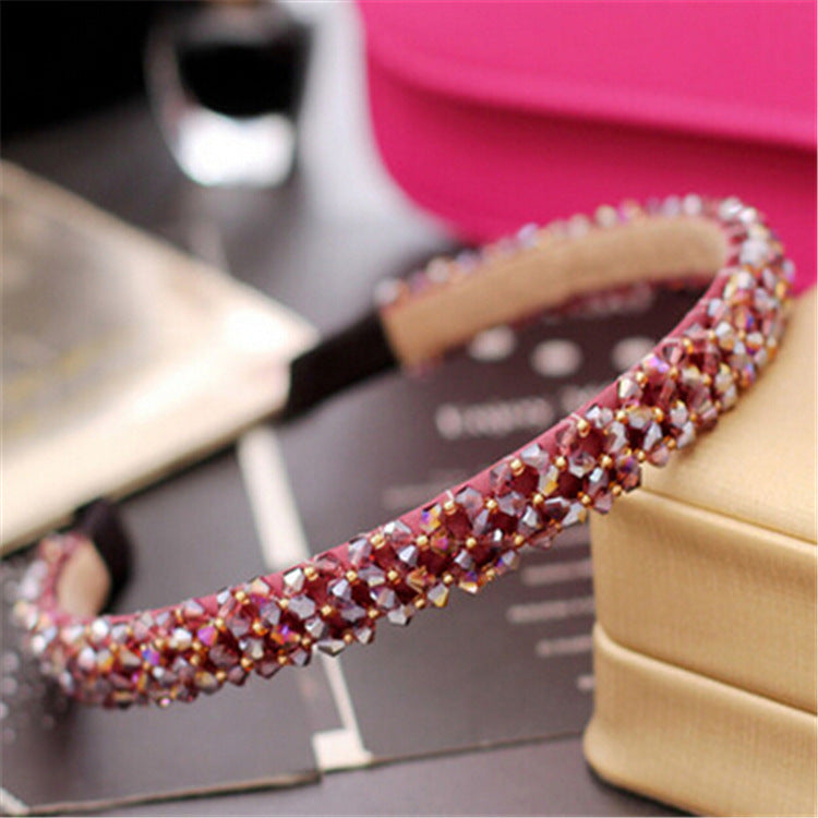 Women's Crystal Beaded Hair Hoop Woven Headwear
