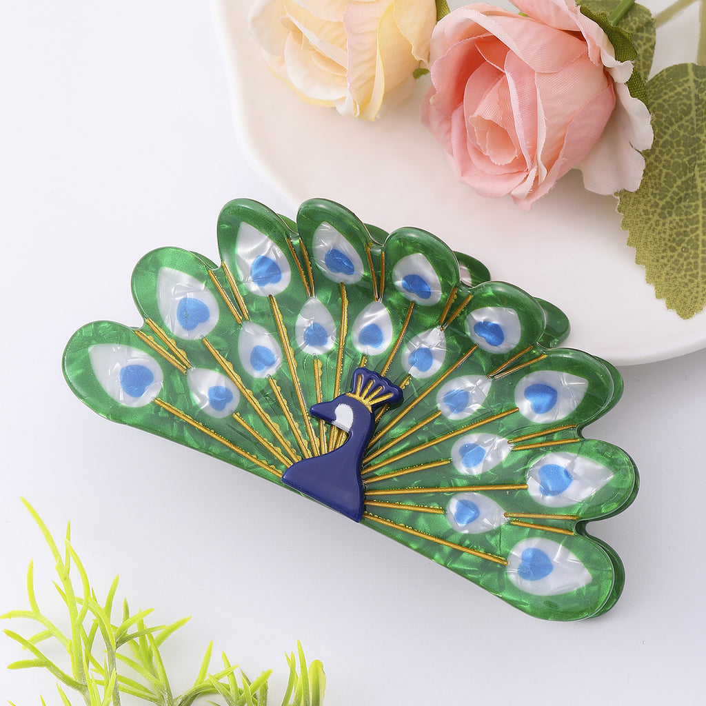 Retro Style Peacock Creative Animal Shark Clip