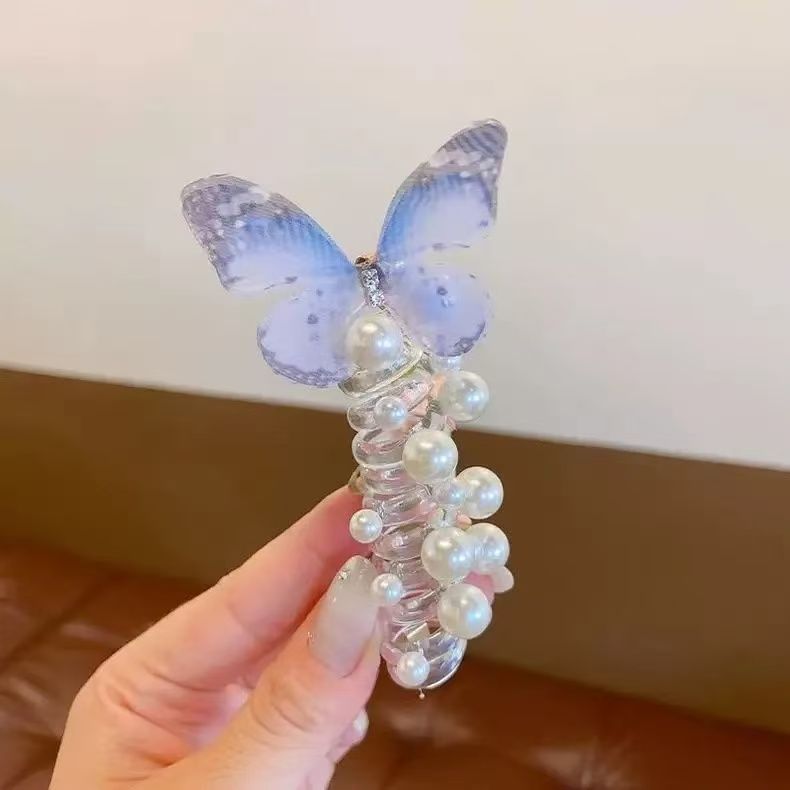 Children's Butterfly Pearl Phone Line Hair Ring Headdress