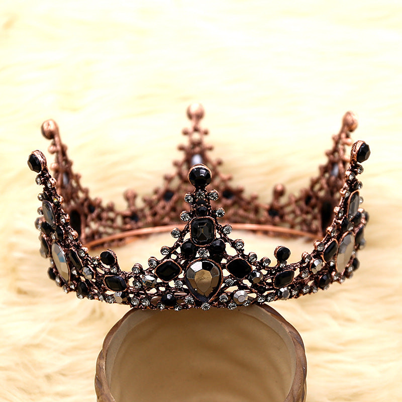 Retro round ornament and integral crown headdress