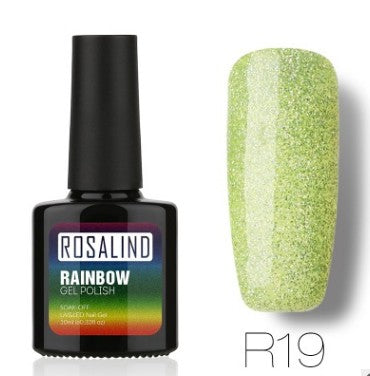 Rosalind Nail free, long-lasting, non-toxic, nail polish, ROSALIND phototherapy glue, star studded rainbow system.