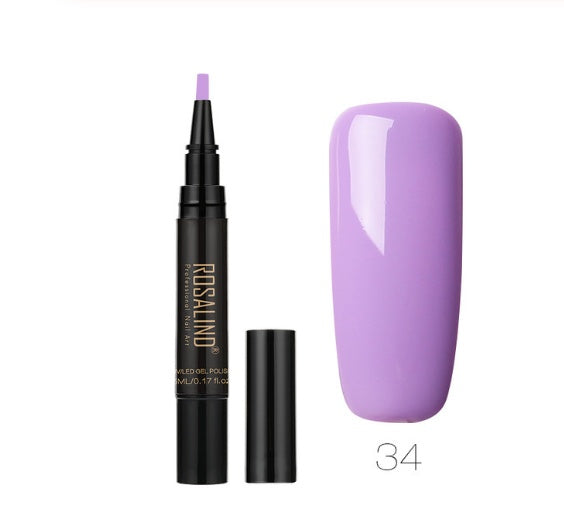 Rosalind 5ml Solid Color Nail Art Pen Nail Glue for Nail Art