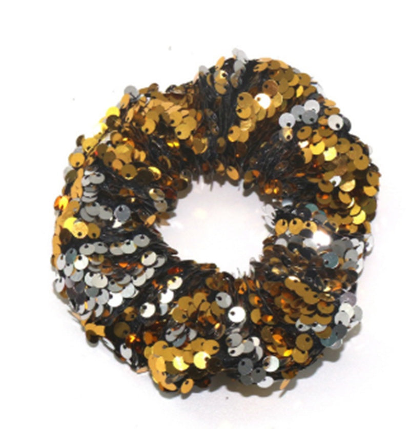 European and American Two-tone Large Sequined Hair Tie