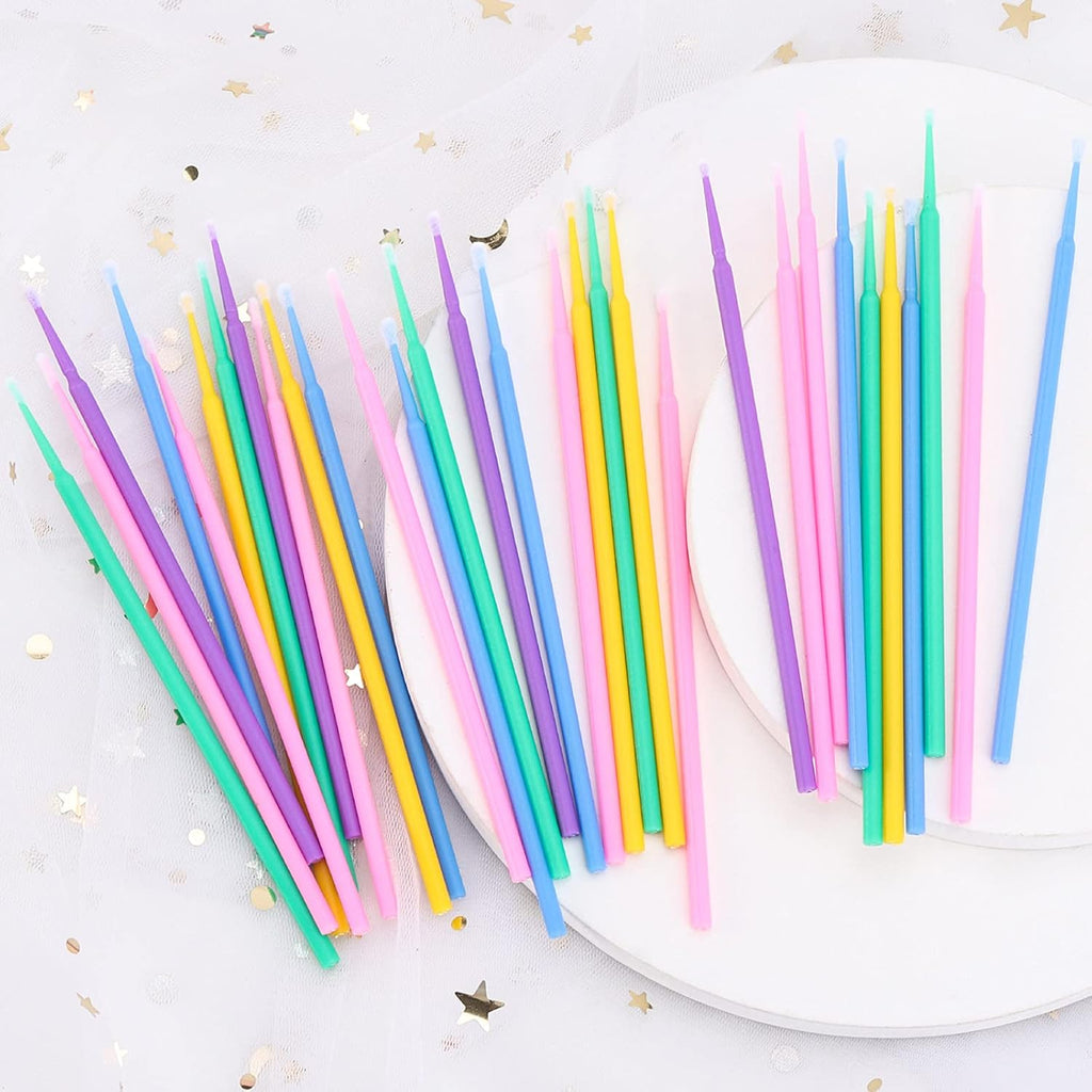 200 - 500 Pcs Disposable Micro Applicator Brushes For Eyelash Extensions, Mascara & Makeup, Compatible With Personal Care Multicolors