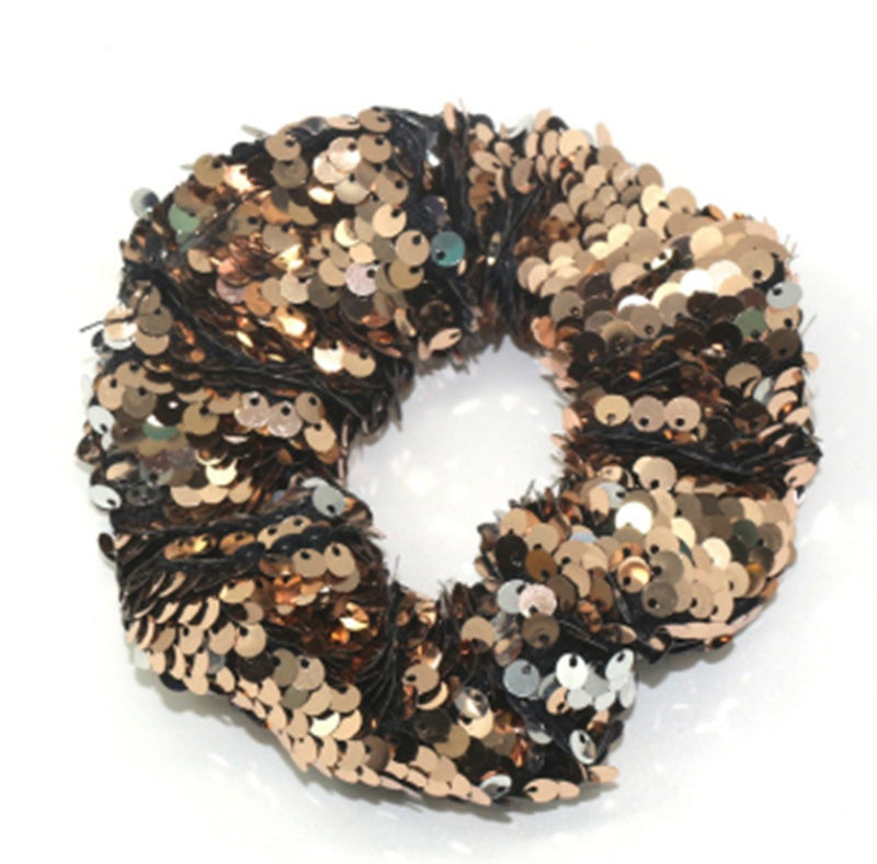 European and American Two-tone Large Sequined Hair Tie