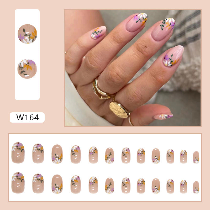 Fresh And Elegant Small Flower Round Head Nail Sticker Wear Armor 24 Pieces Boxed