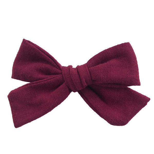 Cotton and linen bow hairpin