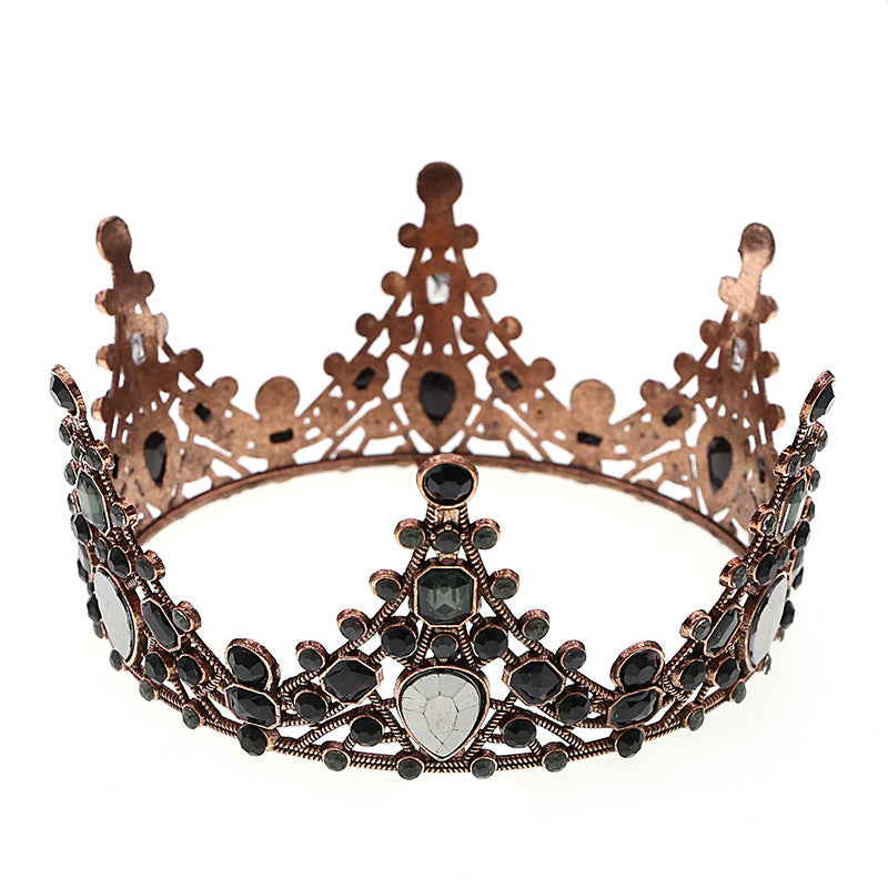 Retro round ornament and integral crown headdress