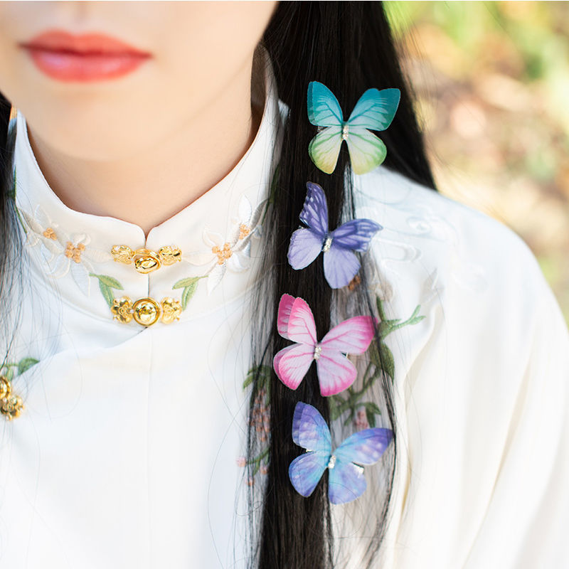 Three-dimensional tulle butterfly hairpin jewelry