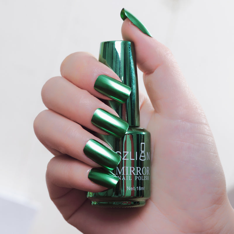 SZLIAN Mirror silver nail polish metal color stainless steel
