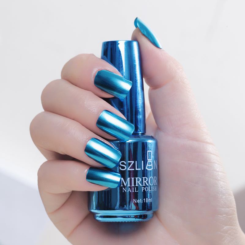 SZLIAN Mirror silver nail polish metal color stainless steel