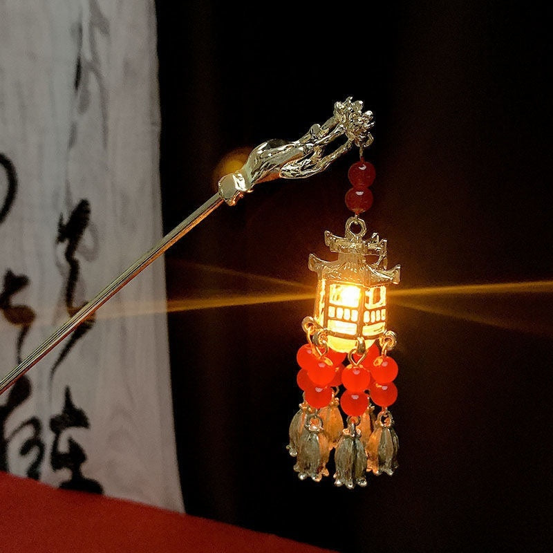 Light-emitting Hairpin Ancient Style Dangling Ornament Wind Chimes