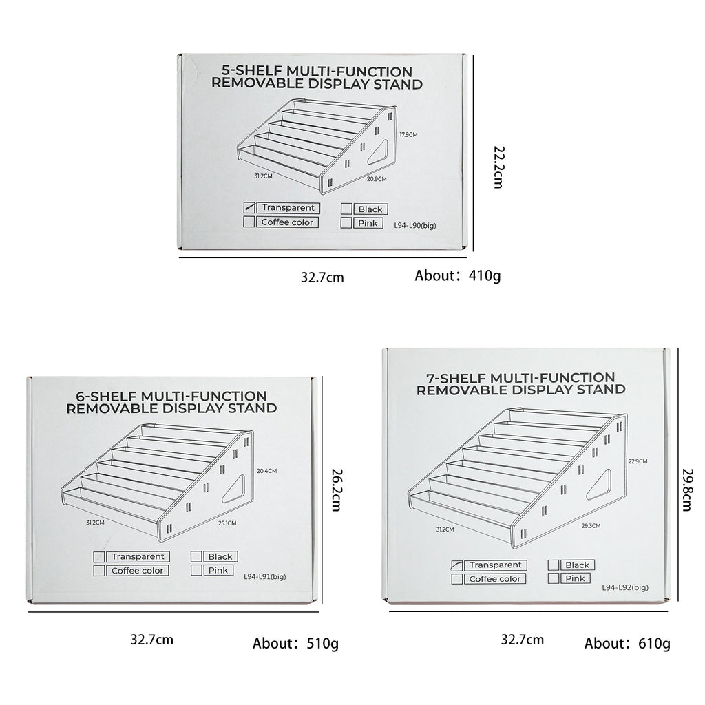 Multi-layer Plastic Transparent Acrylic Nail Polish Display Rack