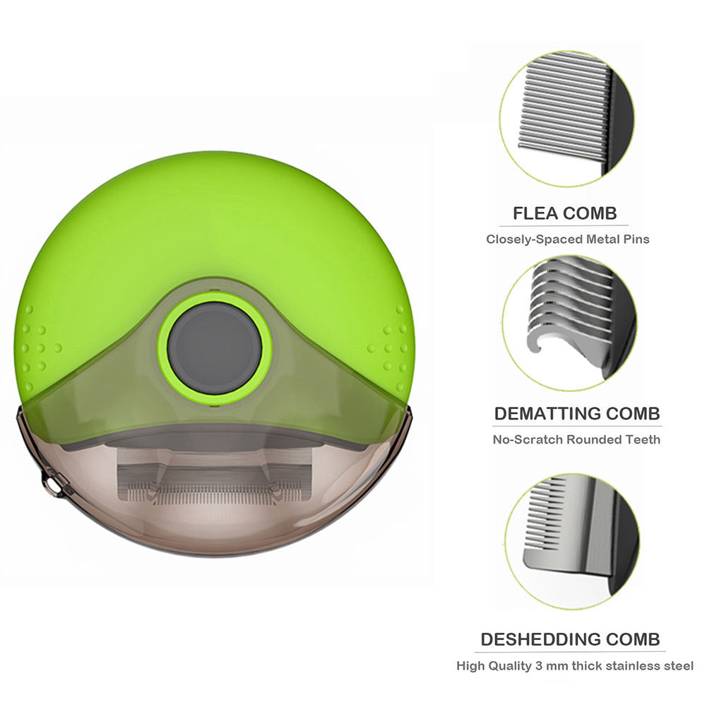 Three in one pet comb brush