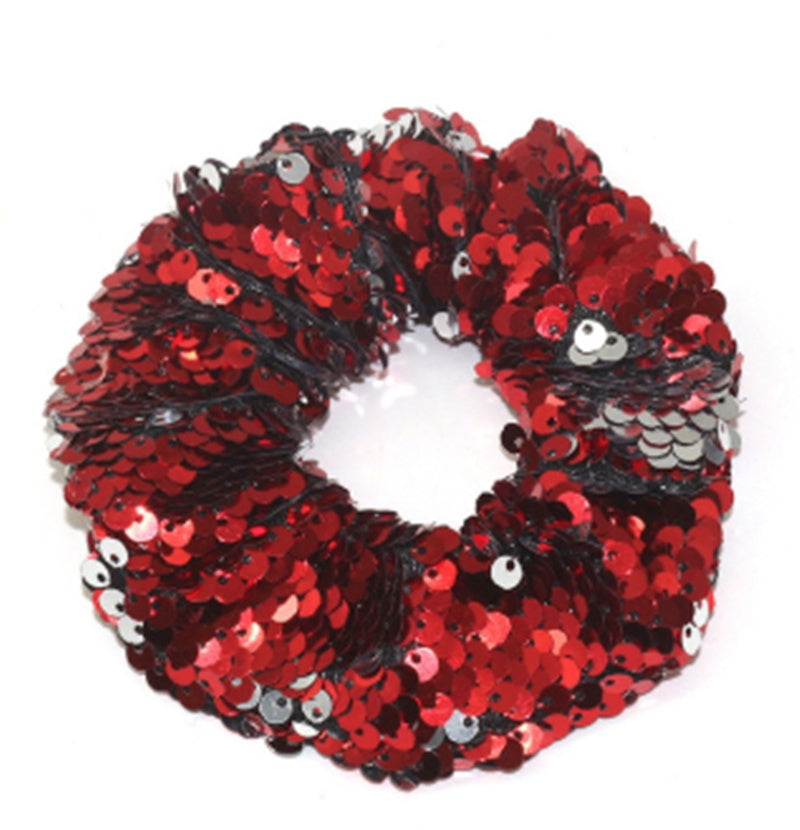 European and American Two-tone Large Sequined Hair Tie