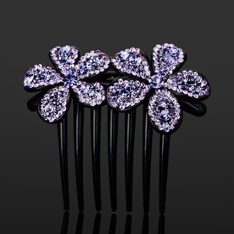 Hair accessories diamond and flower comb