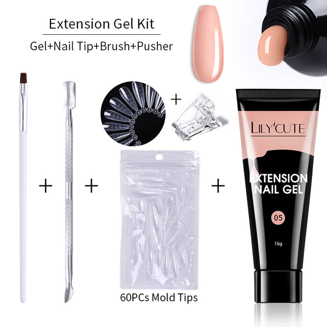 Lilycute Nail Extension Gel Kit Absorbs UV Rays