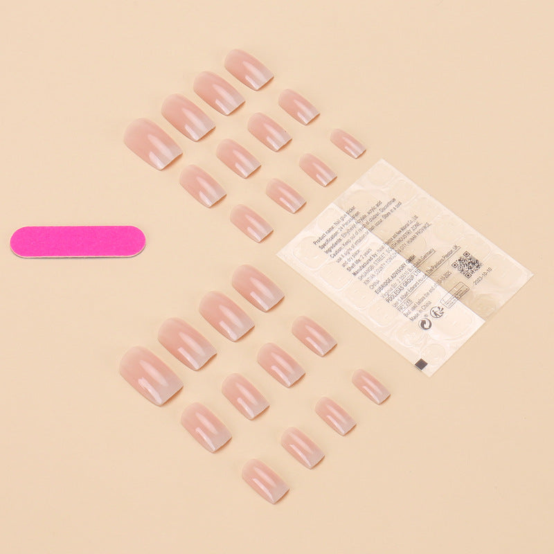 24-piece Gradient Powder Nail Tipsready-to-wear Removable Nail Extensions