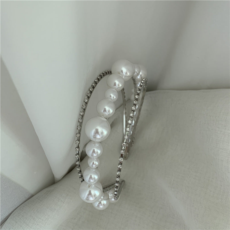 Vintage Sweet White Pearl Hairpin Headband