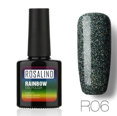 Rosalind Nail free, long-lasting, non-toxic, nail polish, ROSALIND phototherapy glue, star studded rainbow system.