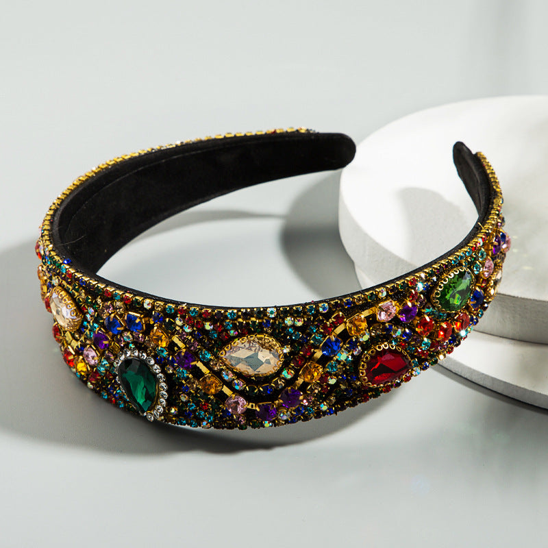 Fashionable And Simple Wide-edge Rhinestone Headband