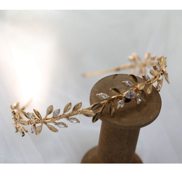 Zircon Hairband High-grade Golden Bride