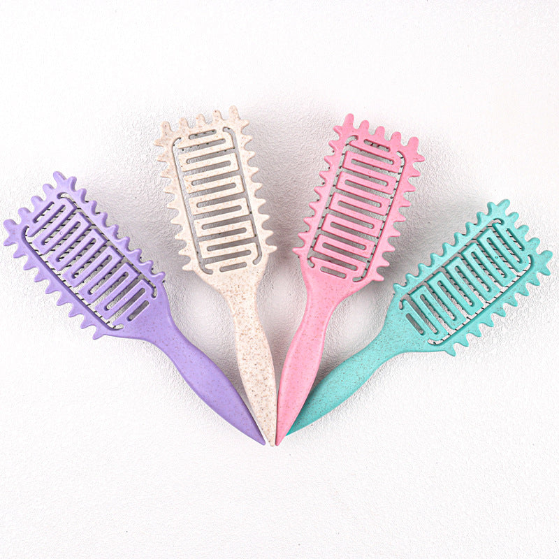 Bounce Curl Definition Shape Fluffy Hair Hollow Comb Wet And Dry Dual-use Head Massage Comb