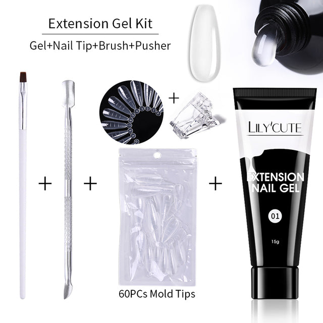 Lilycute Nail Extension Gel Kit Absorbs UV Rays