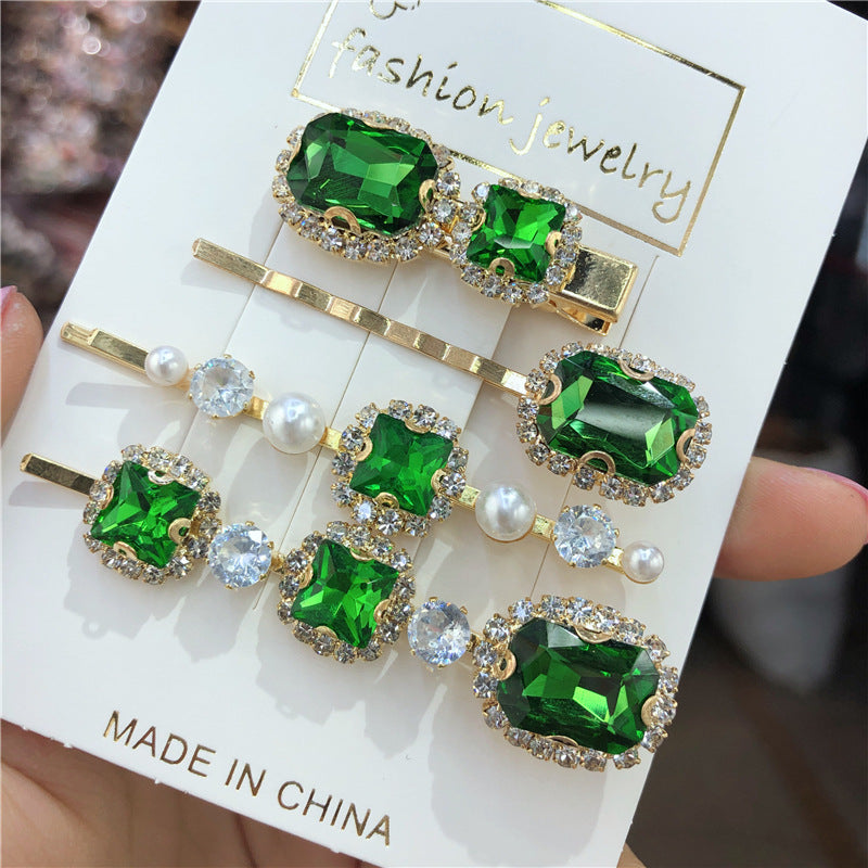 Korean retro green hairpin