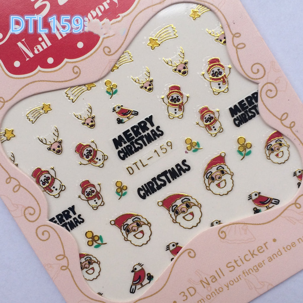 DTL157i 3D Christmas nail decals