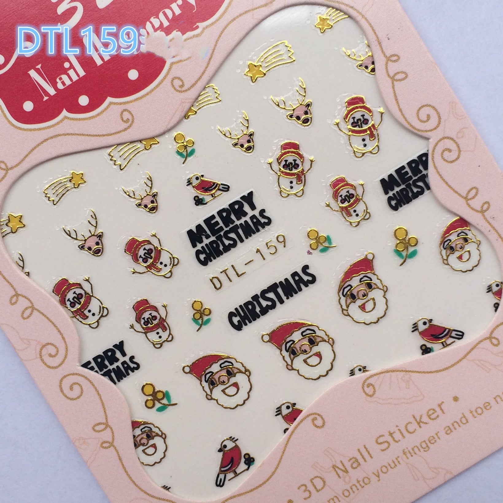 DTL157i 3D Christmas nail decals
