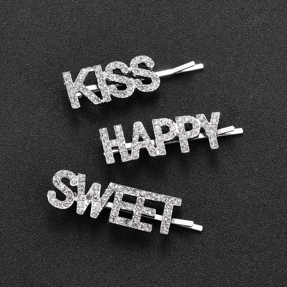 Women's bangs letter hairpin
