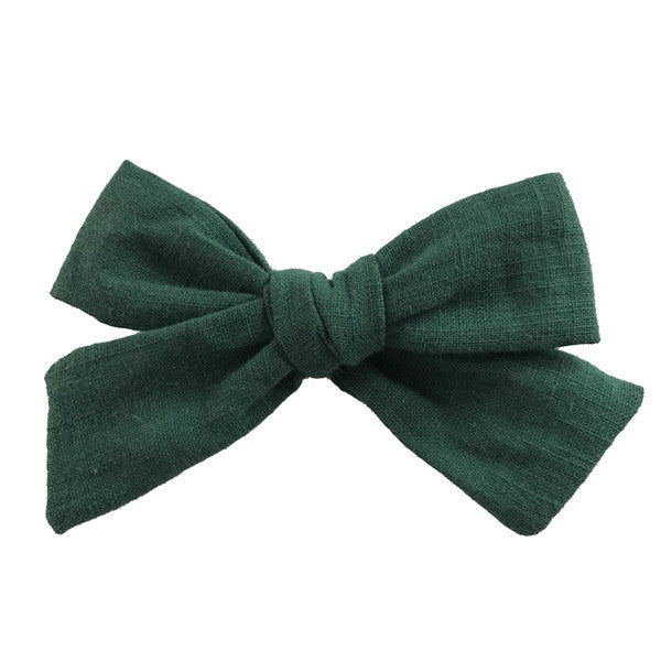 Cotton and linen bow hairpin