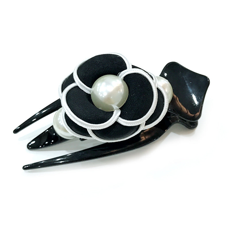 Cloth Art Adult Large Black Word Duck Bill Claw Clip