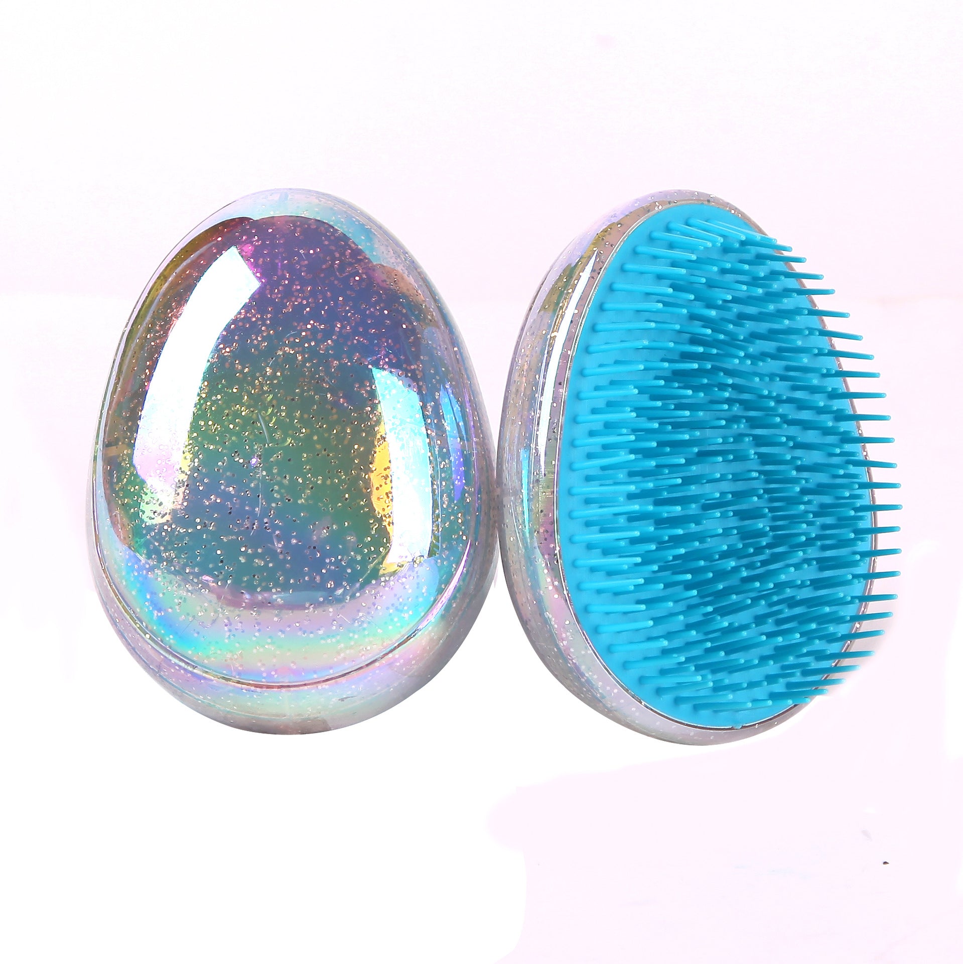 Egg-shaped plastic comb