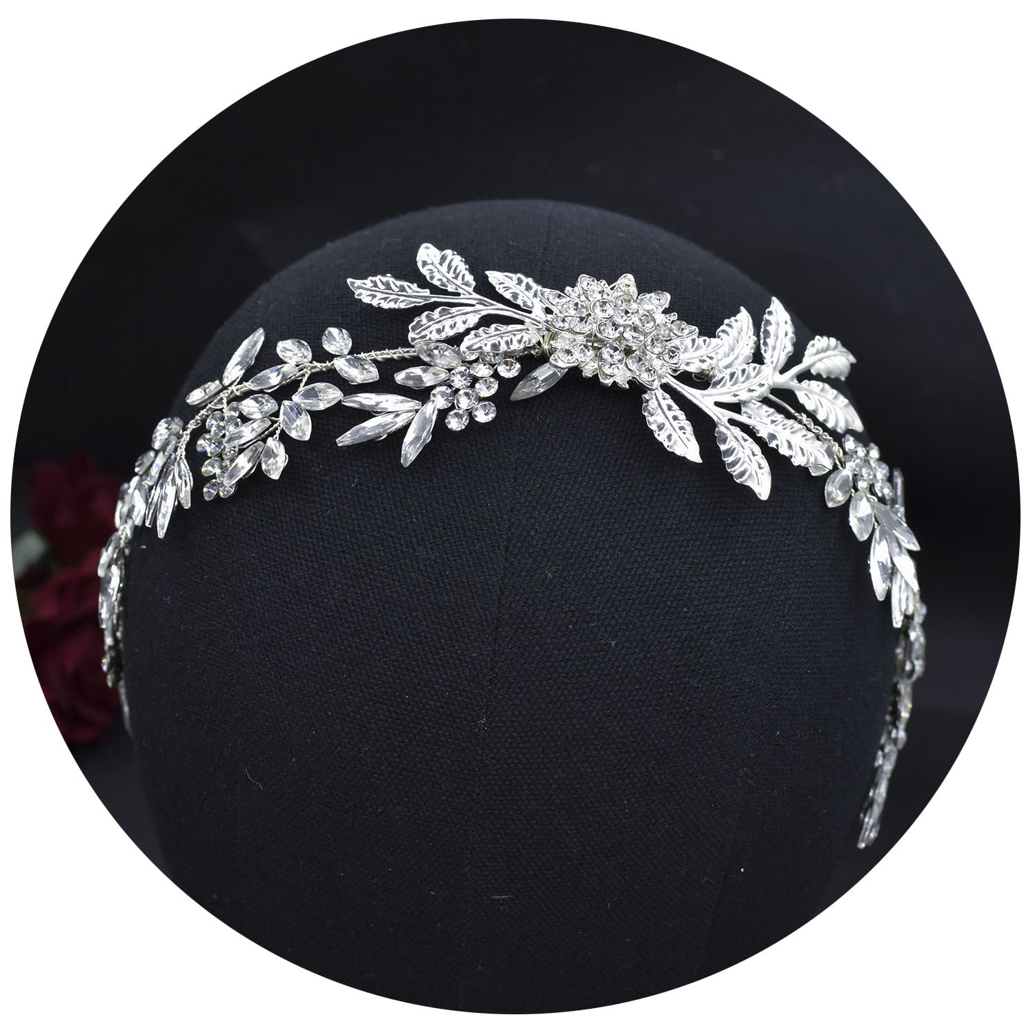 Alloy Leaf Rhinestone Handmade Headband Ladies