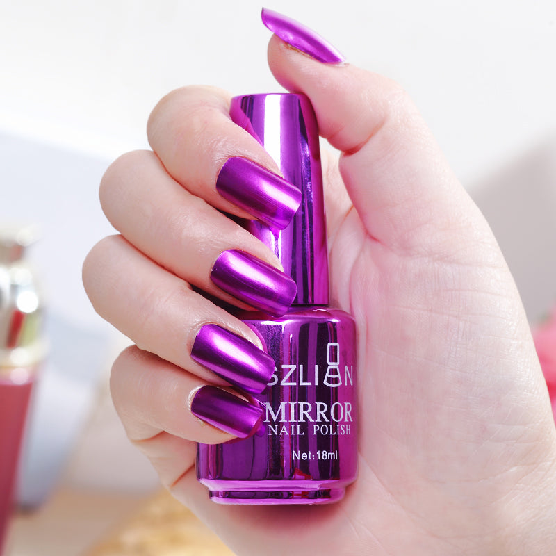 SZLIAN Mirror silver nail polish metal color stainless steel