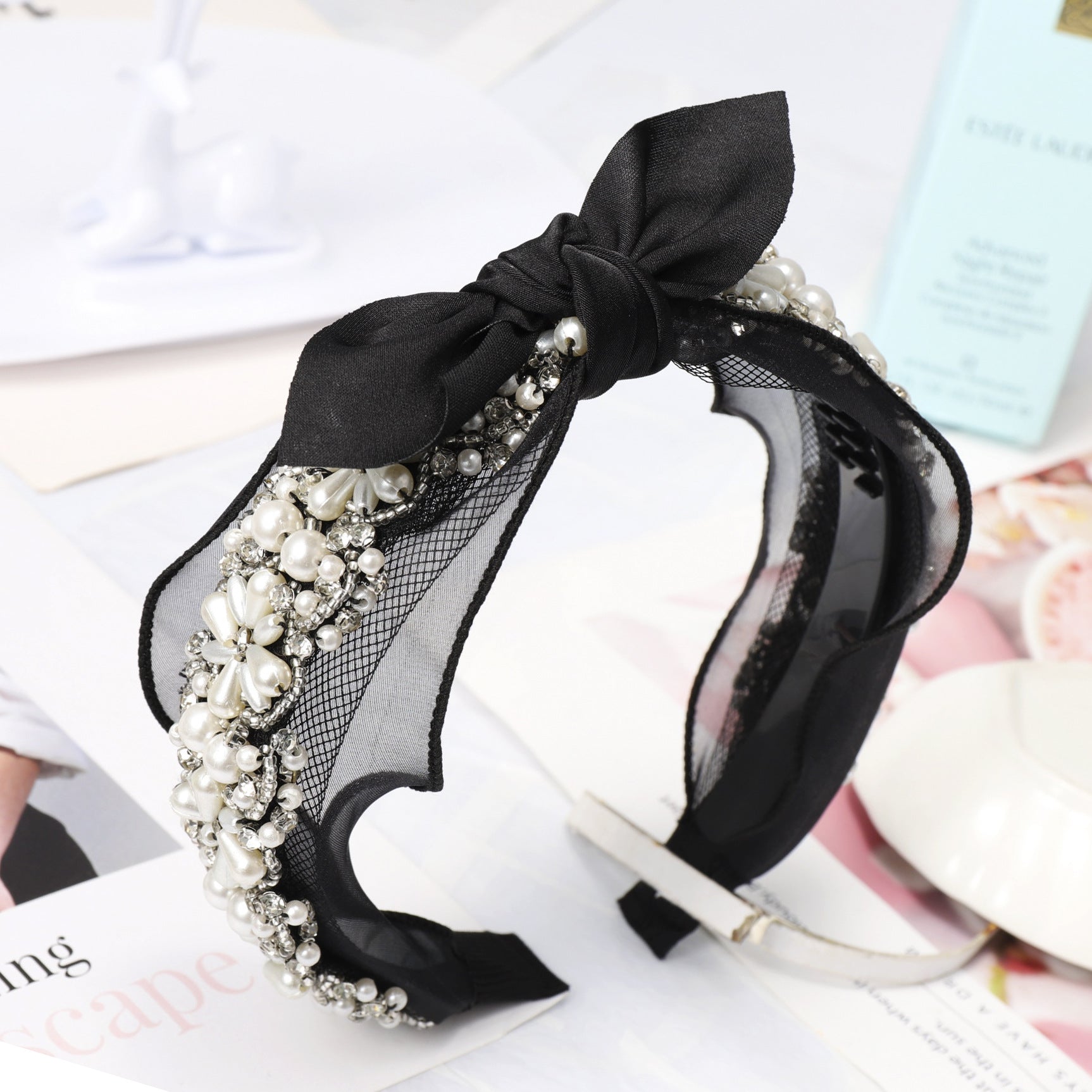Crystal pearl lace Headband