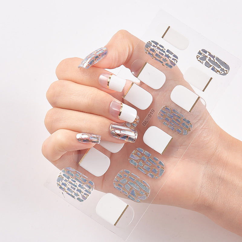 Younail Bronzing Cat's Eye Letters Color Nail Polish Film Nail Stickers Full Stickers