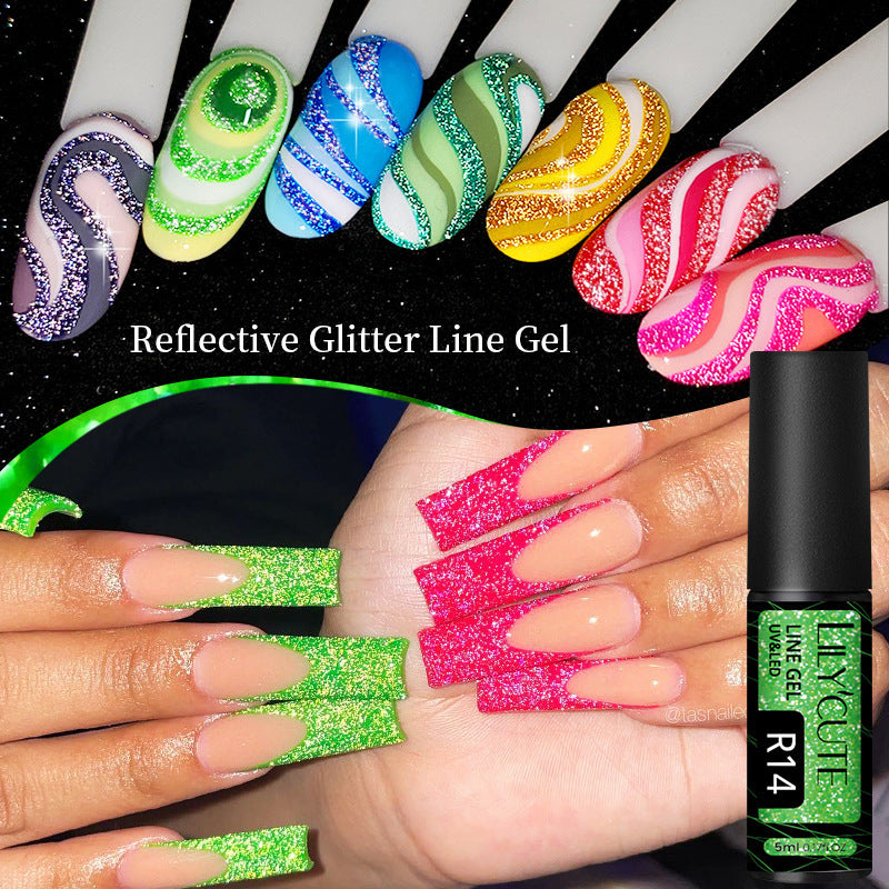 Lilycute Nail Gel With A Glittery Brushed Finish And Reflective Sequins