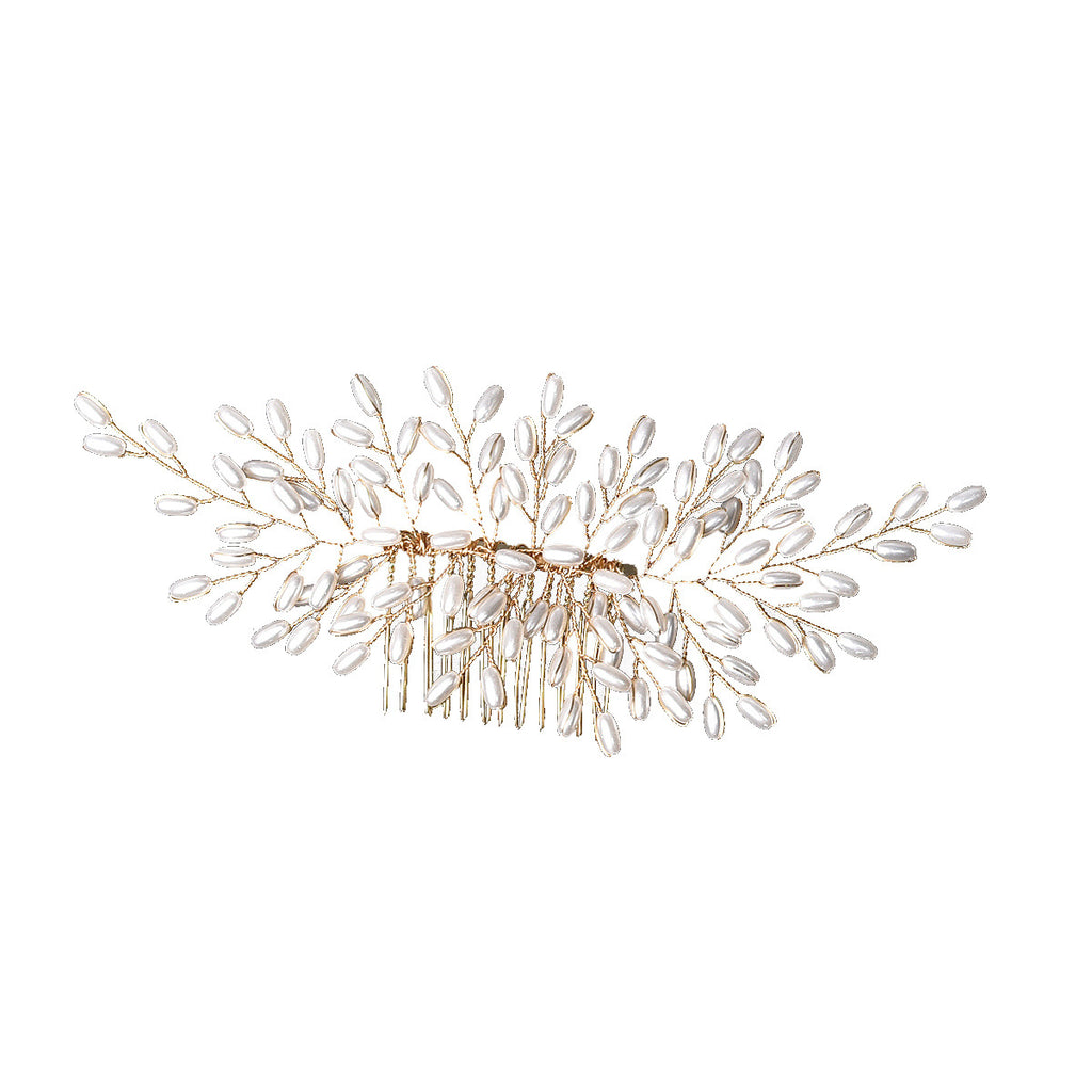 Bridal Wedding Headdress Wheat Pearl Handmade Comb