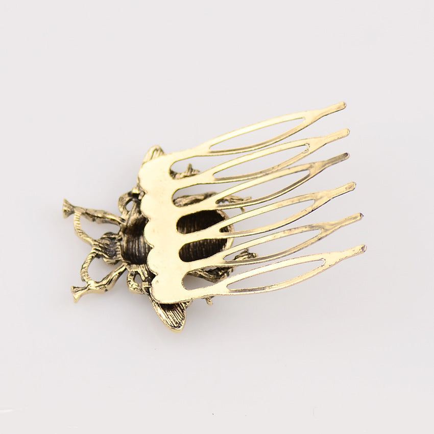 Alloy insert comb bee style hair comb antique hairpin