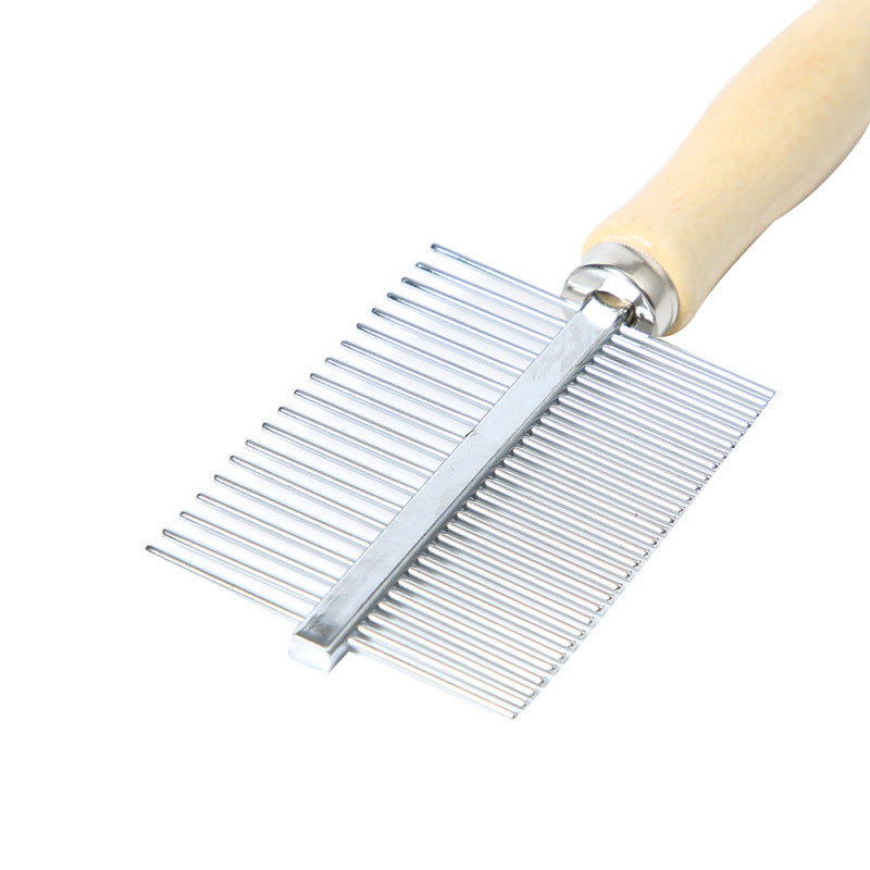 Double row comb with wooden handle