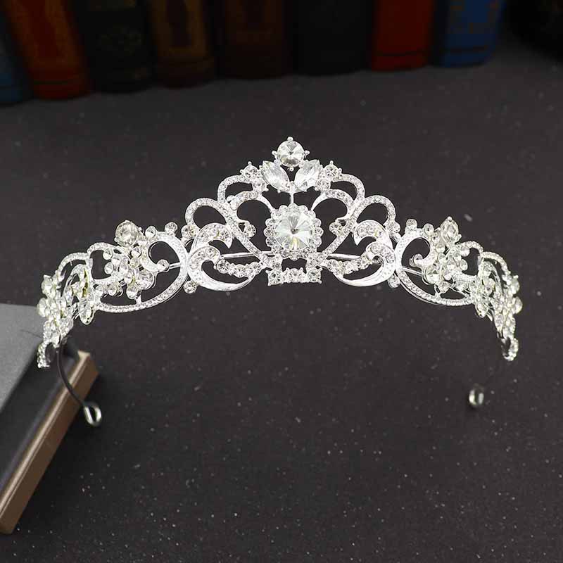 Alloy Rhinestone Crown Wedding Dress Headband