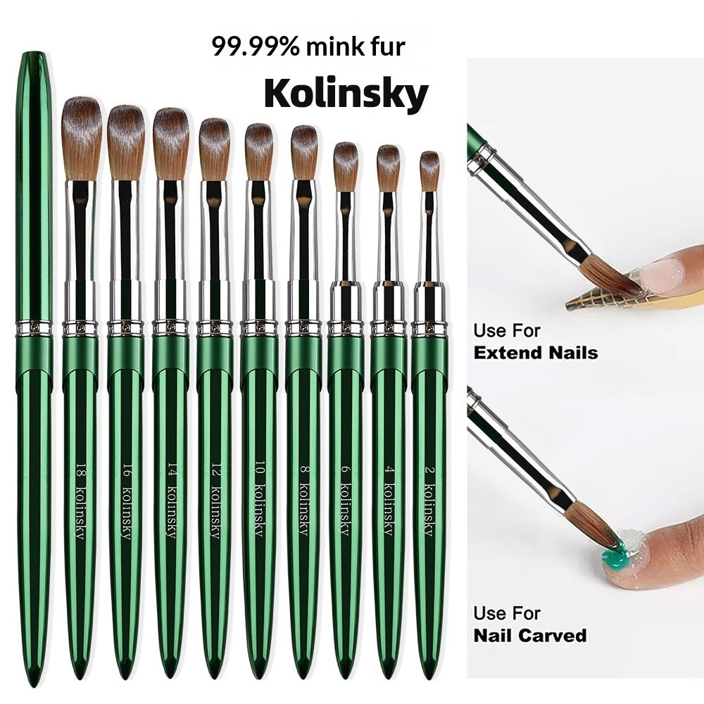 18 kolinsky Metal Rod Mink Hair Nail Art Crystal Pen