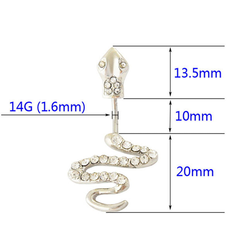 Diamond Snake Navel Nail
