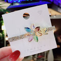 Crystal Alloy Zircon Electroplated Diamond Colored Hairpin