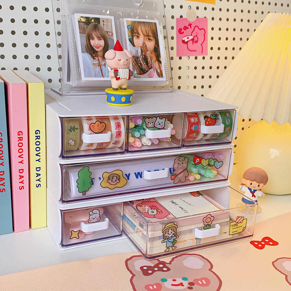 Simple Desktop Storage Box, Multi-layer Drawer Type Small Objects, Rubber Band Hair Ring Storage